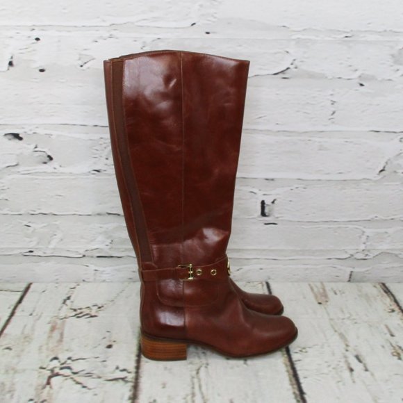 Michael Kors Heather Leather Wide Calf Riding Boots - Picture 2 of 9